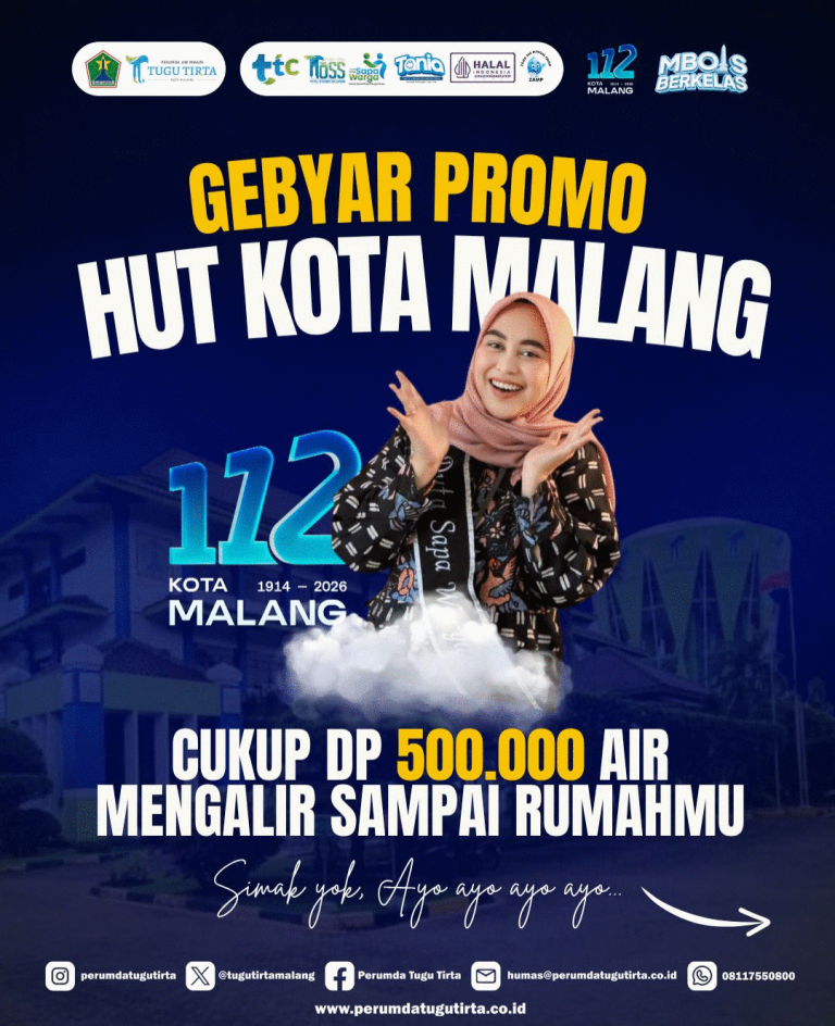 Gebyar Promo HUT ke-112 Kota Malang, Pasang Baru Tugu Tirta Cukup DP Rp 500 Ribu
